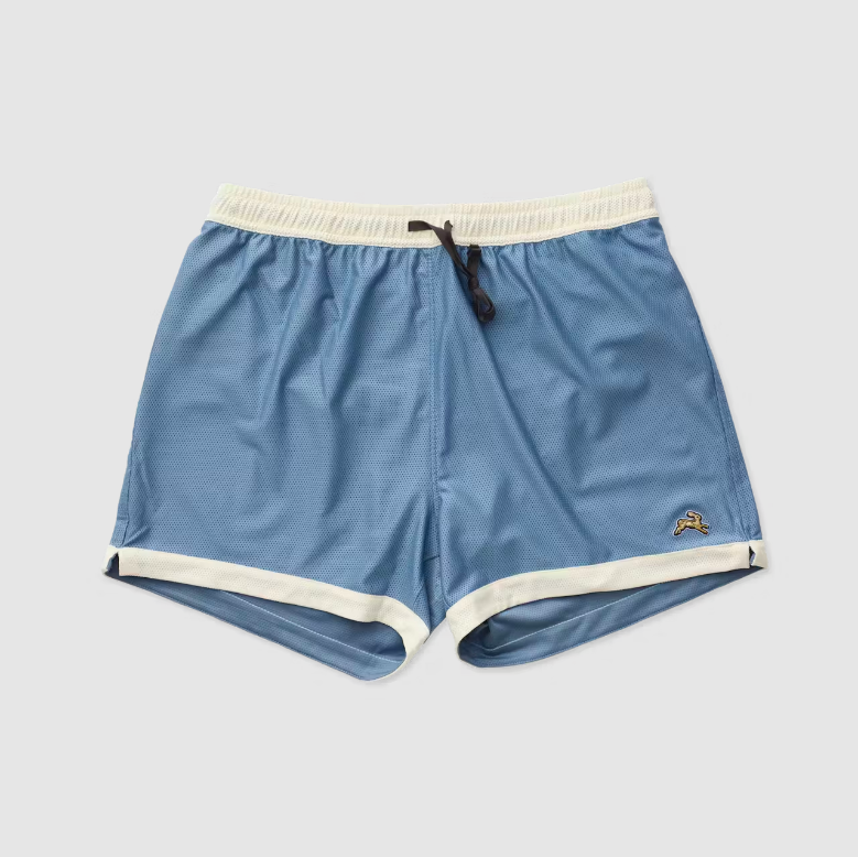 Tracksmith M VAN CORTLANDT GRAND SHORTS SLBAW SLATE BLUE IVORY