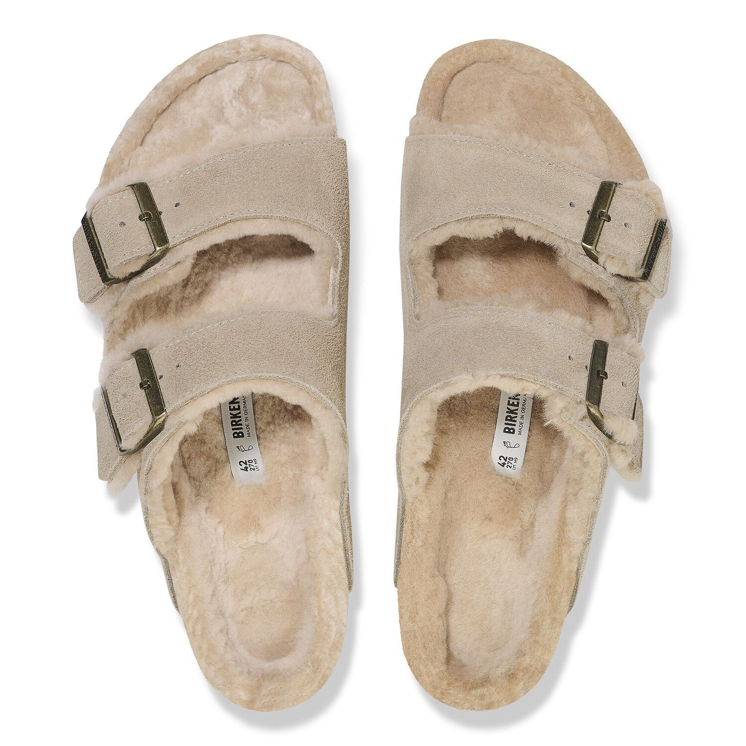 BIRKENSTOCK USA W ARIZONA W/SHEARLING TAUPE/SANDCASTLE