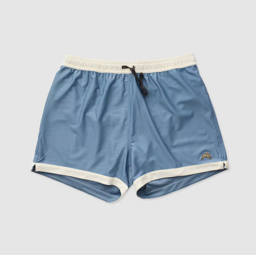 Tracksmith M VAN CORTLANDT GRAND SHORTS SLBAW SLATE BLUE IVORY