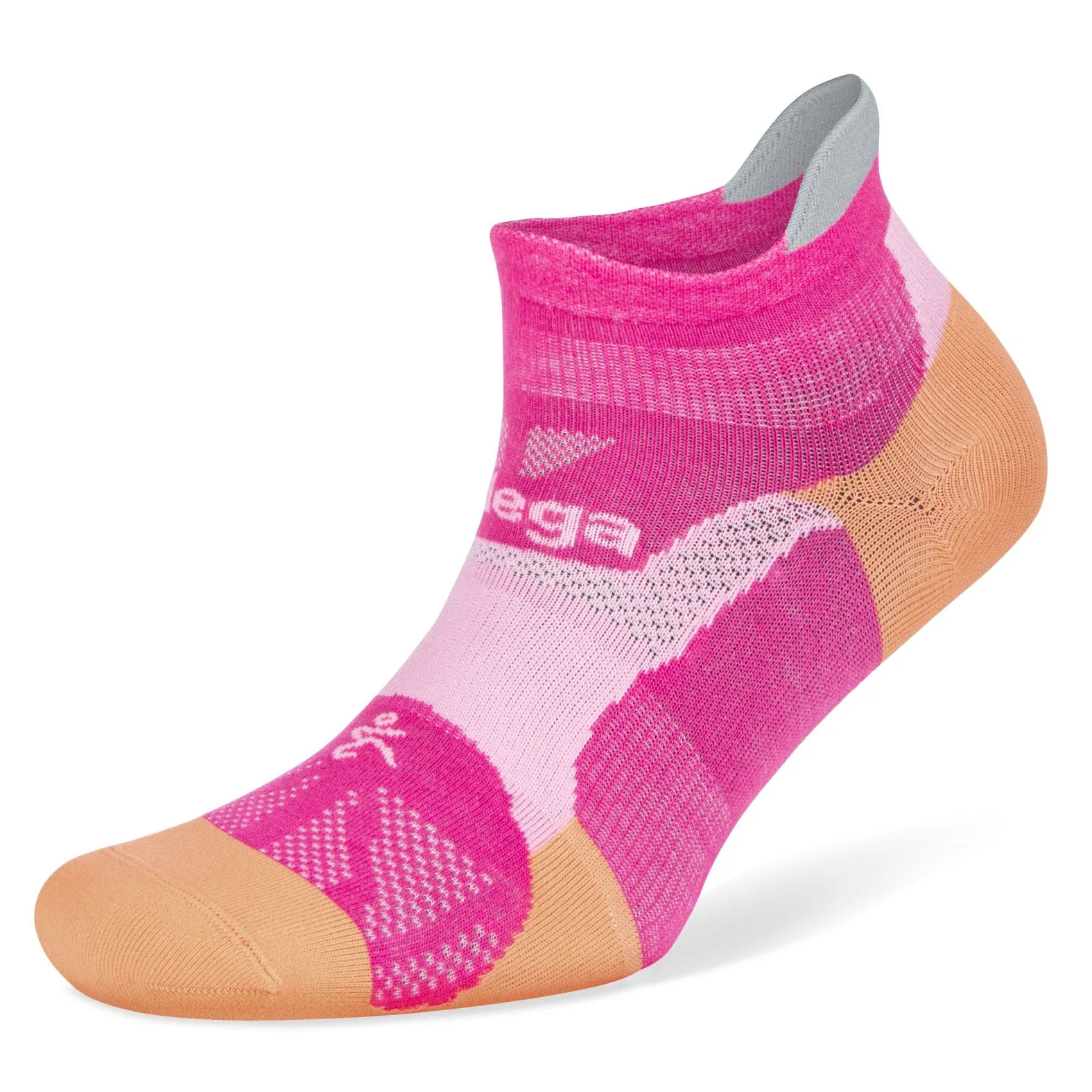 Balega UltraGlide No-Show Running Socks – Electric Pink/Midgray, Men's
