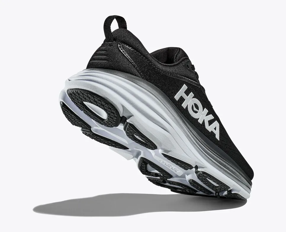 HOKA W BONDI 8 WIDE BWHT BLACK/WHITE