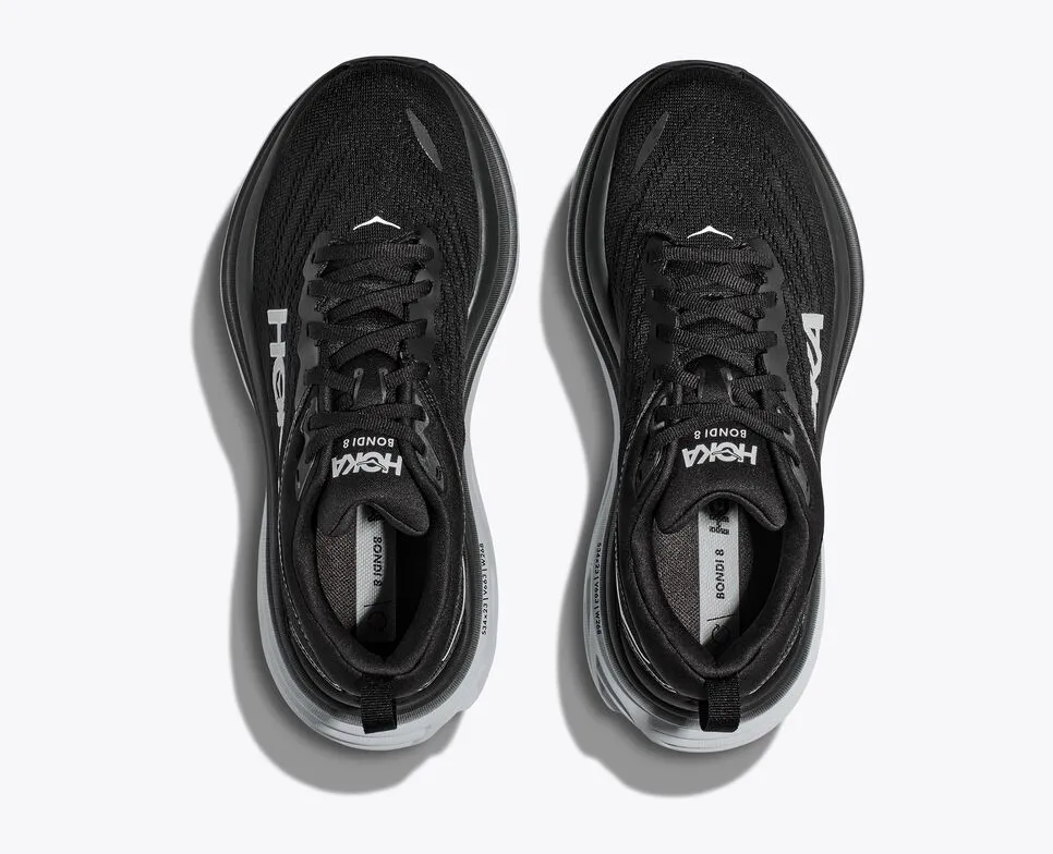 HOKA W BONDI 8 WIDE BWHT BLACK/WHITE