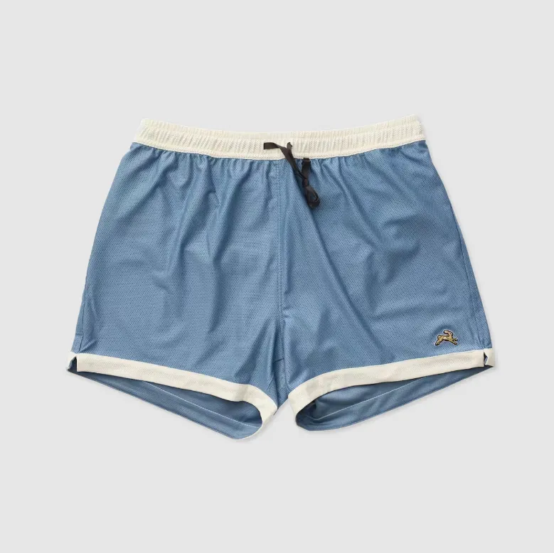 Tracksmith M VAN CORTLANDT GRAND SHORTS SLBAW SLATE BLUE IVORY