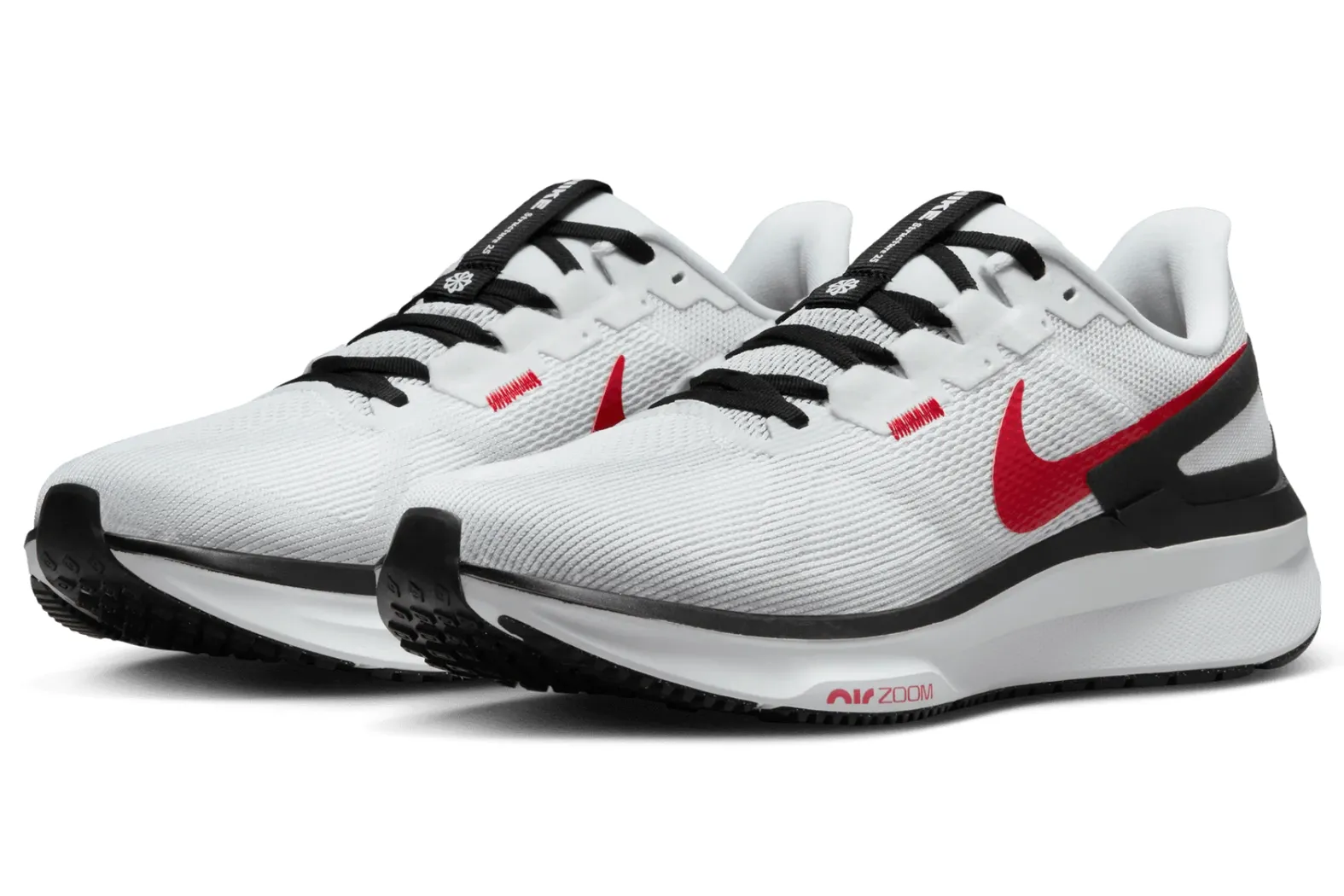ナイキ　エアズームストラクチャー20 レッド Nike M AIR ZOOM STRUCTURE 25 106 WHITE/FIRE RED-BLACK-LT SMOKE GREY