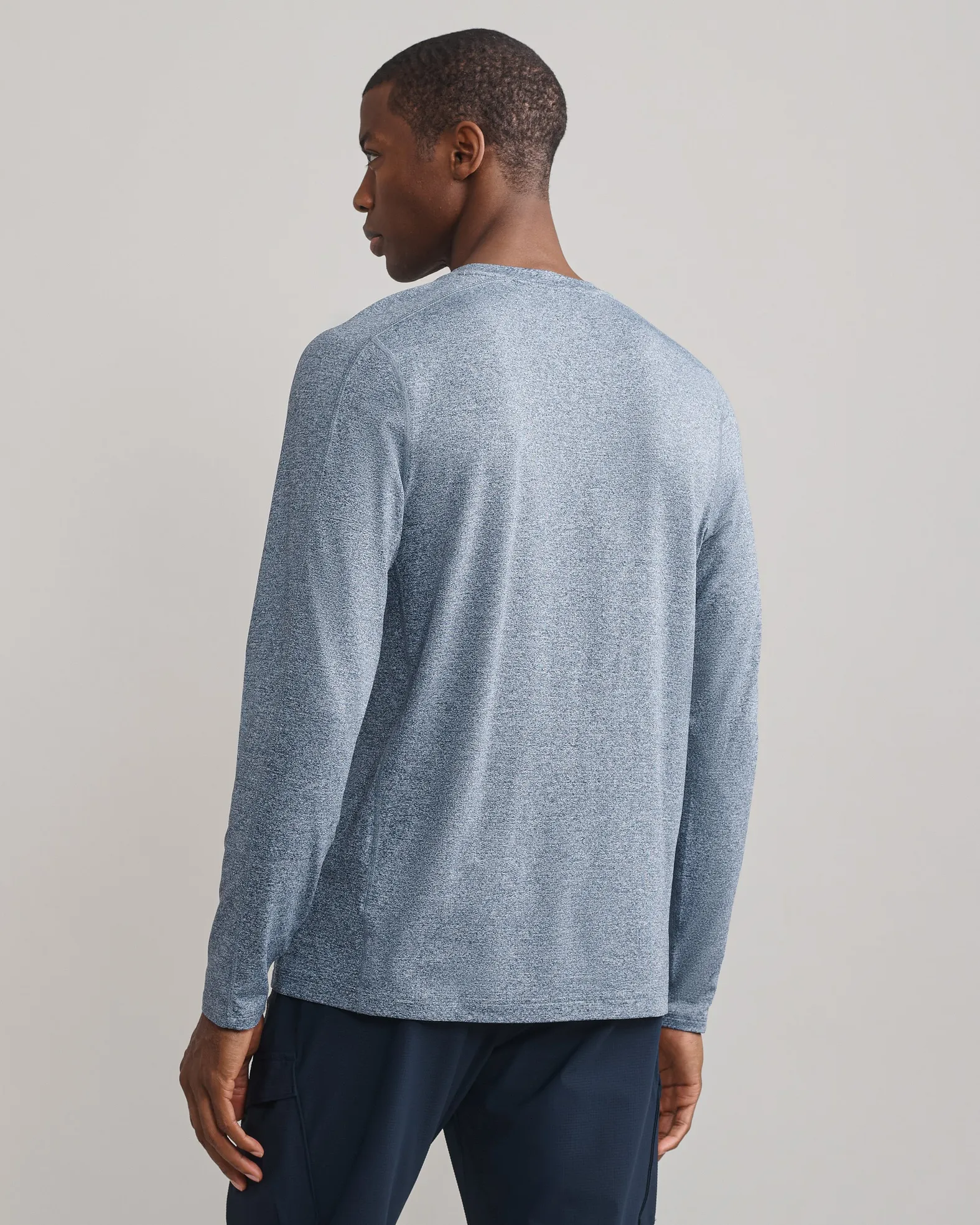 RHONE M INVICTUS TRAINING L/S TRUE NAVY HEATHER