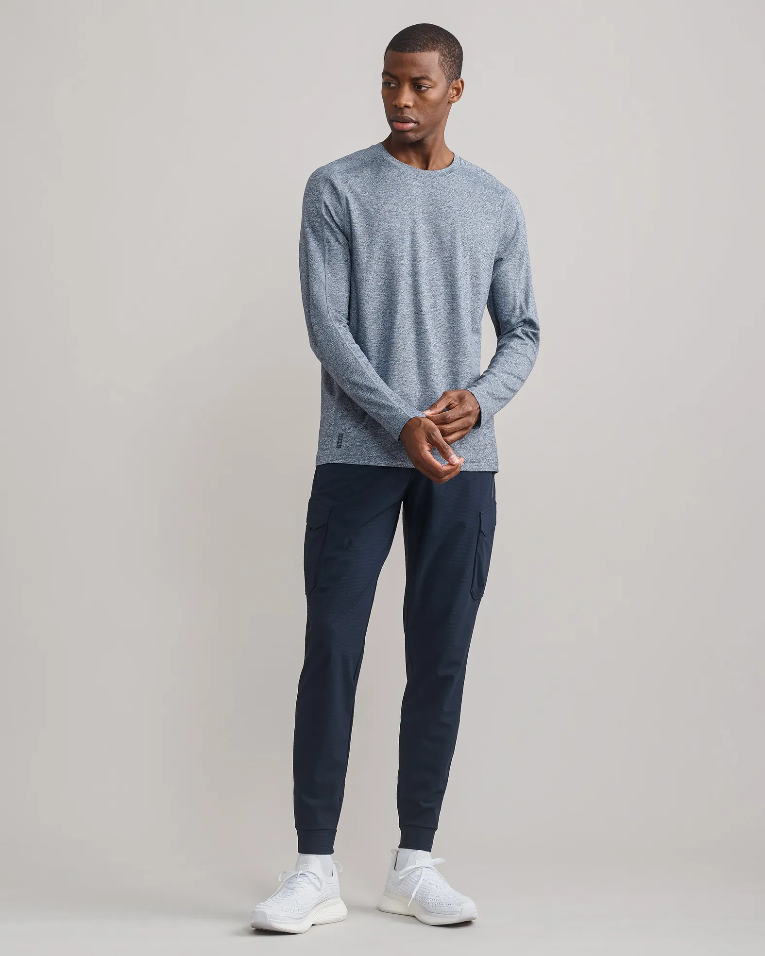RHONE M INVICTUS TRAINING L/S TRUE NAVY HEATHER