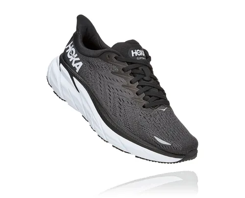HOKA CLIFTON 8 WIDE BLACK / WHITE