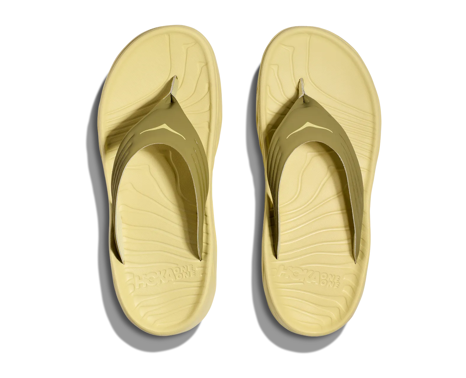 HOKA M ORA RECOVERY FLIP GMCR GREEN MOSS/CELERY ROOT