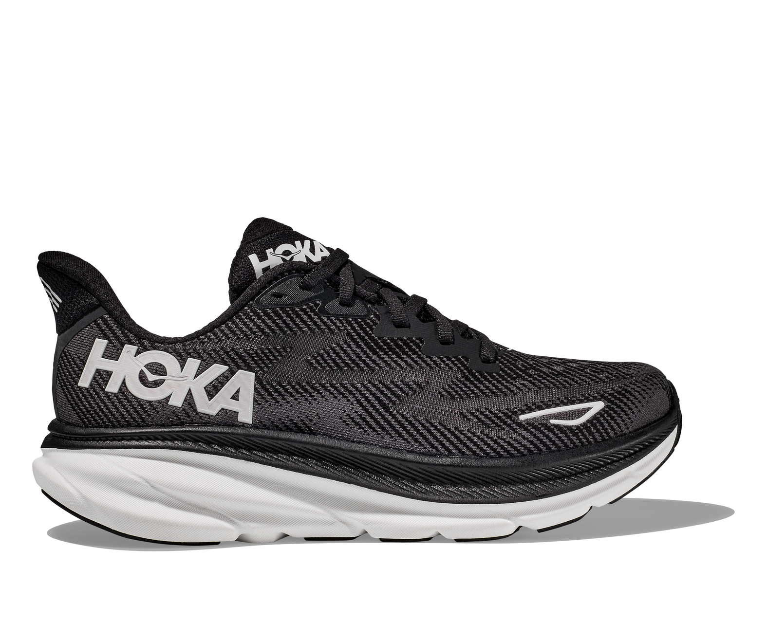 HOKA M CLIFTON 9 BWHT BLACK/WHITE display picture 3